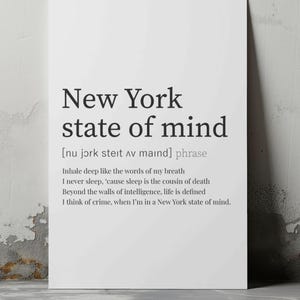 Impression numérique de style dictionnaire État d'esprit de New York