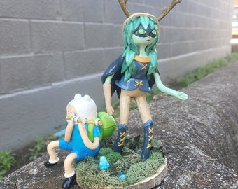 Huntress Wizard & Finn Adventure Time Polymeer Klei Sculptuur Diorama