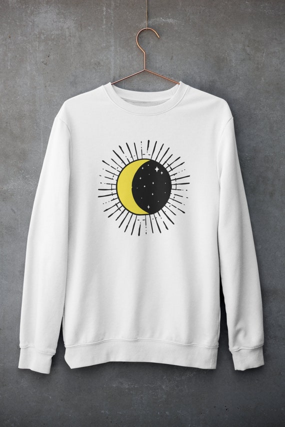 Sun and Moon Sweatshirt Moon Phase Sweatshirt Moon and Sun in Hand Moon Sweater