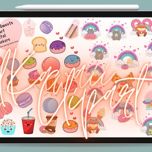 Kawaii Digital Sticker Pack for GoodNotes | Everyday Stickers Goodnotes, png printable bundle, pdf format | Cute Clipart