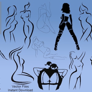 Sexy Mädchen, Sexy Frau Dxf, Sexy Silhouette Png, schwarze Silhouette SVG, Frauen Silhouette, erotische Aufkleber
