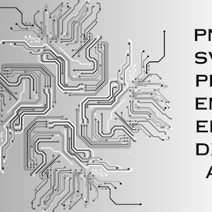 Schaltung SVG, Schaltung PNG, Schaltung DXF, Schaltung Eps, Platine dxf, emf, ai | Digitales Produkt Schwarz und Weiß