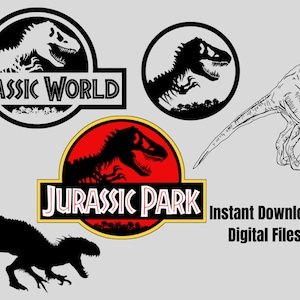 Jurassic Park Svg Bundle, Dinosaur Svg Bundle, Jurassic Park Clipart Layered / Cricut / Silhouette / Svg Cut Files / Digital Files