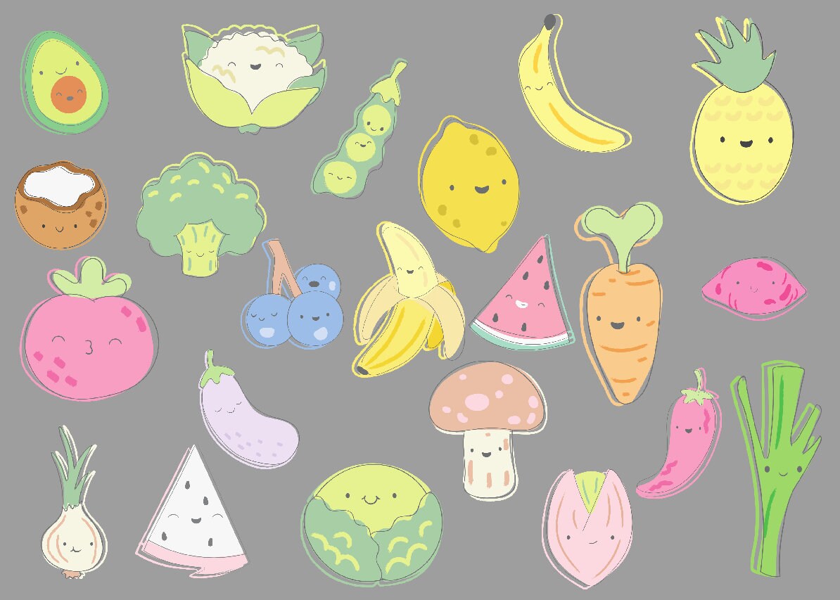 20 Food Stickers,svg PNG PDF Deco Stickers, Scrapbooking Stickers
