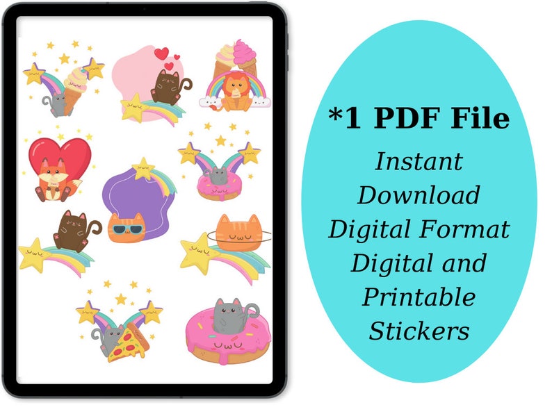 Kawaii Digital Sticker Pack for Goodnotes | Everyday Stickers Goodnotes ...