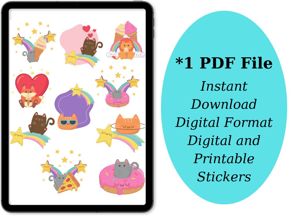 Kawaii Digital Sticker Pack for Goodnotes | Everyday Stickers Goodnotes ...