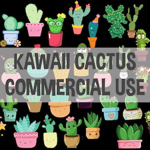 Paquete de pegatinas digitales de suculentas y cactus, pegatina digital kawaii para GoodNotes, pegatina suculenta / pegatinas / imágenes prediseñadas de cactus / cara dulce