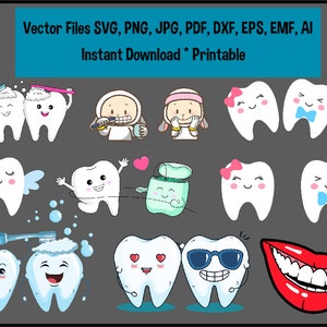 Conception de dent, dentiste SVG Bundle, dentiste DXF, dentiste Png, dentiste EPS, vecteur de dentiste, dentiste coupe fichiers, dent Svg, Svg hygiéniste dentaire