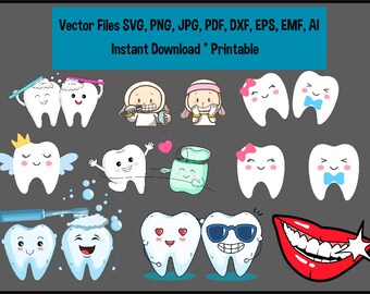 Tooth Design, Dentist SVG Bundle, Dentist DXF, Dentist Png, Dentist EPS, Dentist Vector, Dentist cut files, Tooth Svg, Dental Hygienist Svg