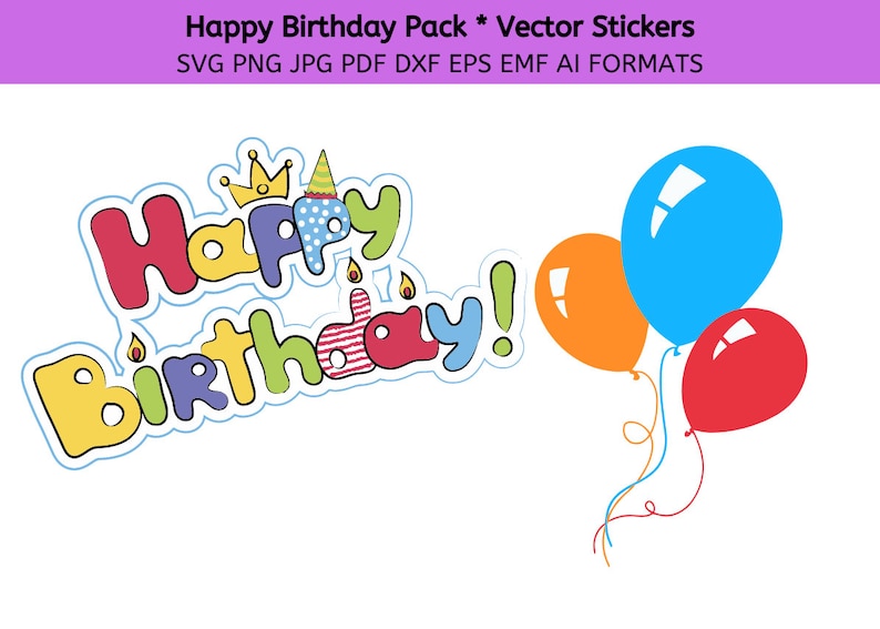 Birthday Sticker Happy Birthday Sticker Boys / Girls Etsy