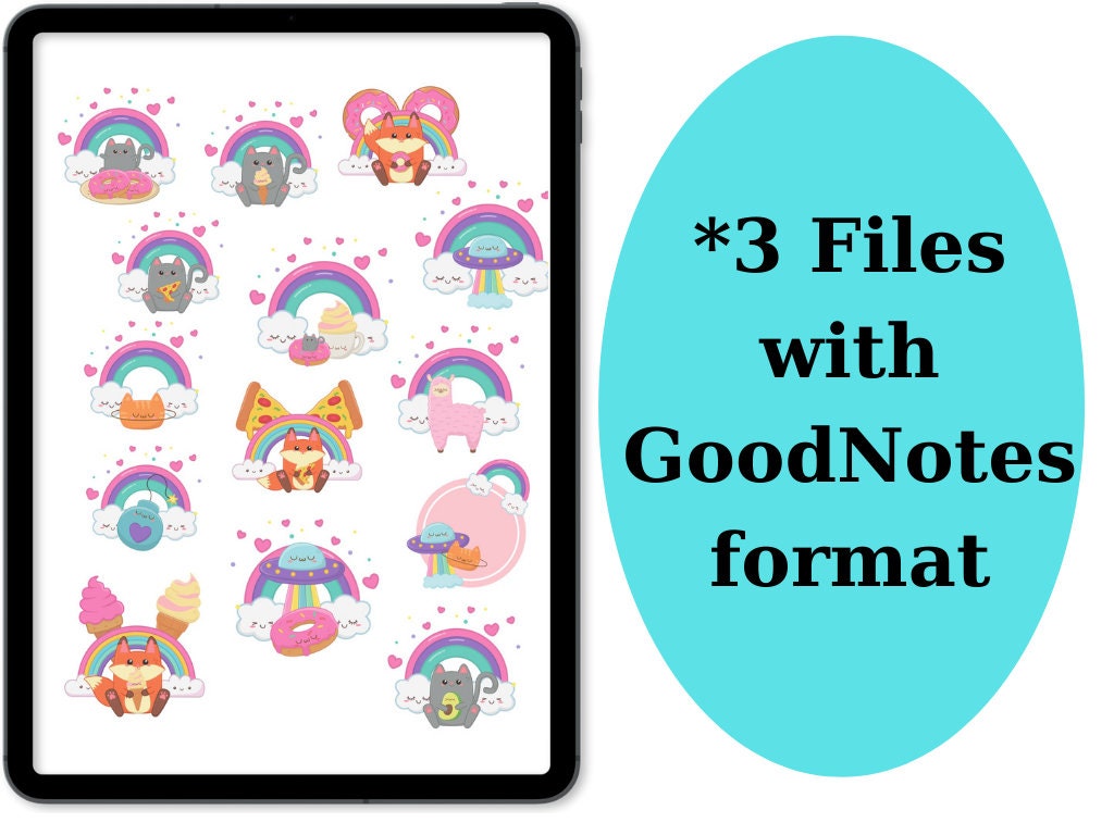 Kawaii Digital Sticker Pack for Goodnotes | Everyday Stickers Goodnotes ...