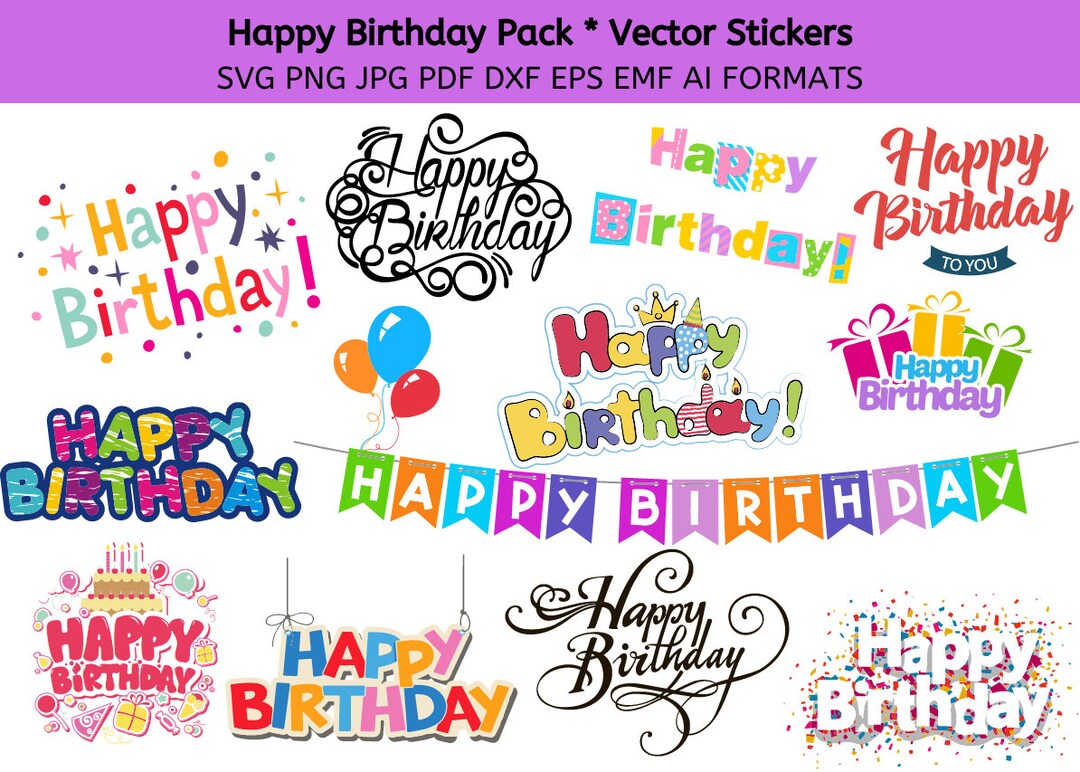 Birthday Sticker, Happy Birthday Sticker, Boys / Girls Birthday