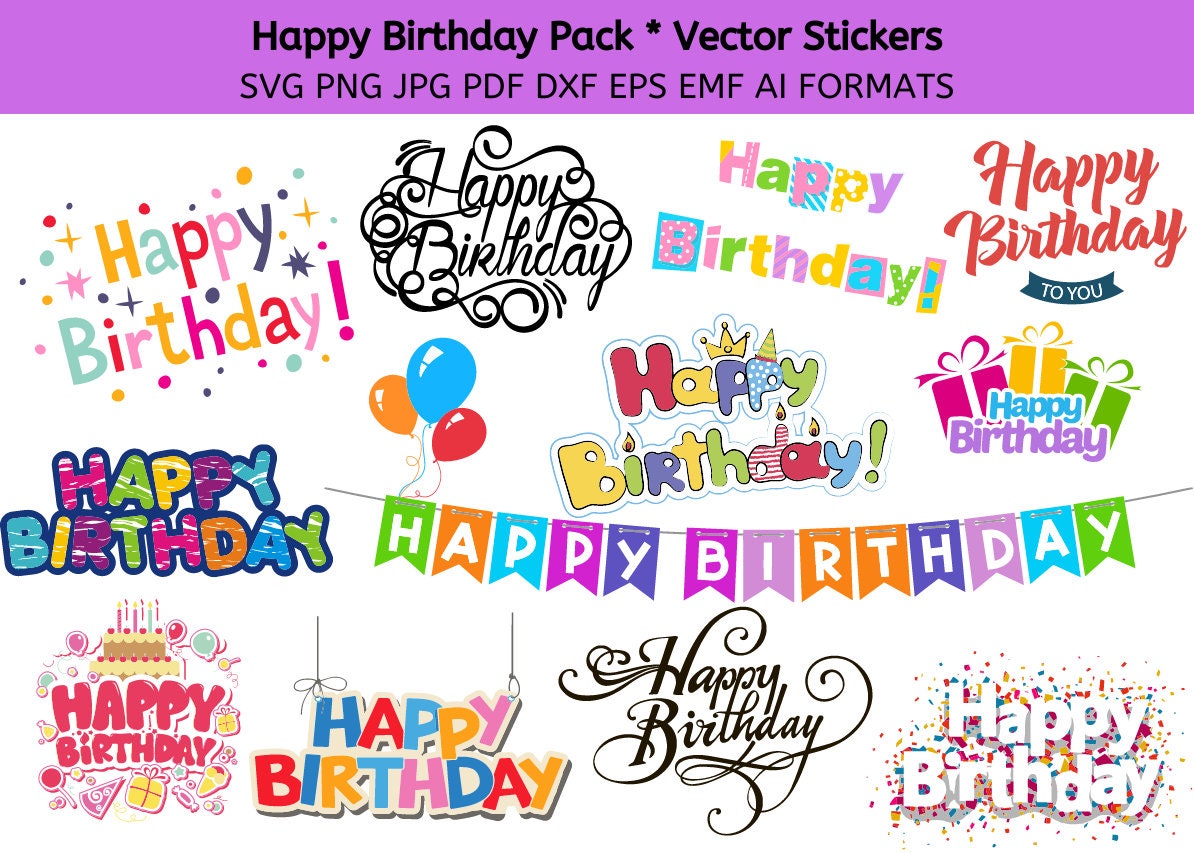 Birthday Sticker Happy Birthday Sticker Boys / Girls Etsy