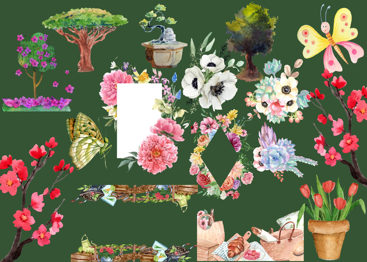 100 Watercolor Digital Stickers Planner Stickers Floral - Etsy