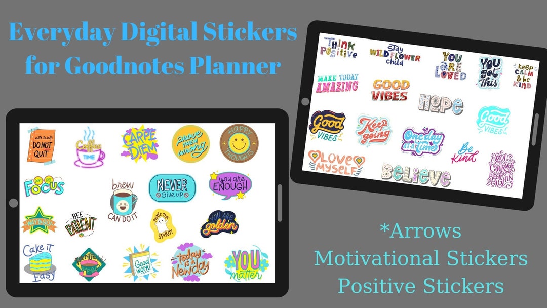 Everyday Digital Sticker Pack for Goodnotes, Motivational Planner ...