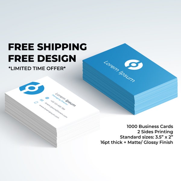 Double Sided Glossy Business Cards Etsy