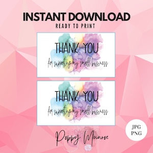 Dankeskarte DRUCKFERTIG, Instant Downloads, Dankeschön, Unterstützung für Kleinunternehmer, druckbar, Kundenerinnerung, digitale Dateien