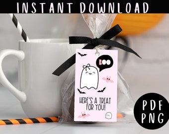 BOO Halloween Tags Ghost Halloween Treat Tags Trick Or Treat Tags Boy Girl Halloween Party Tags Pumpkin Candy Corn Digital