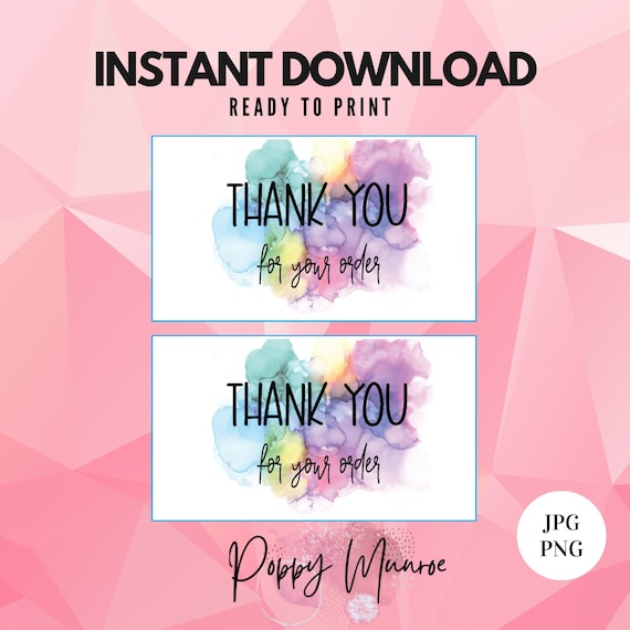 Thank You Cards READY TO PRINT, Instant Downloads, Thank You For Your Order, Printable, Customer Reminder, Digital Files