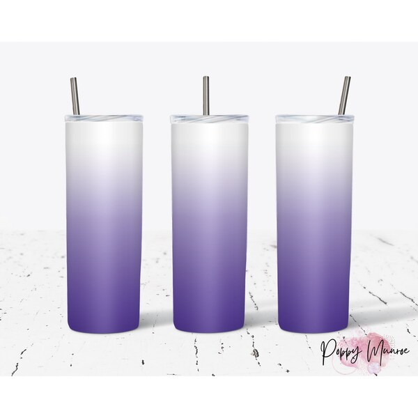 20oz Skinny Tumbler Wrap, Purple Ombre Sublimation, Digital Files, Purple Skinny, Straight Tumbler. Tapered Tumbler, Warped