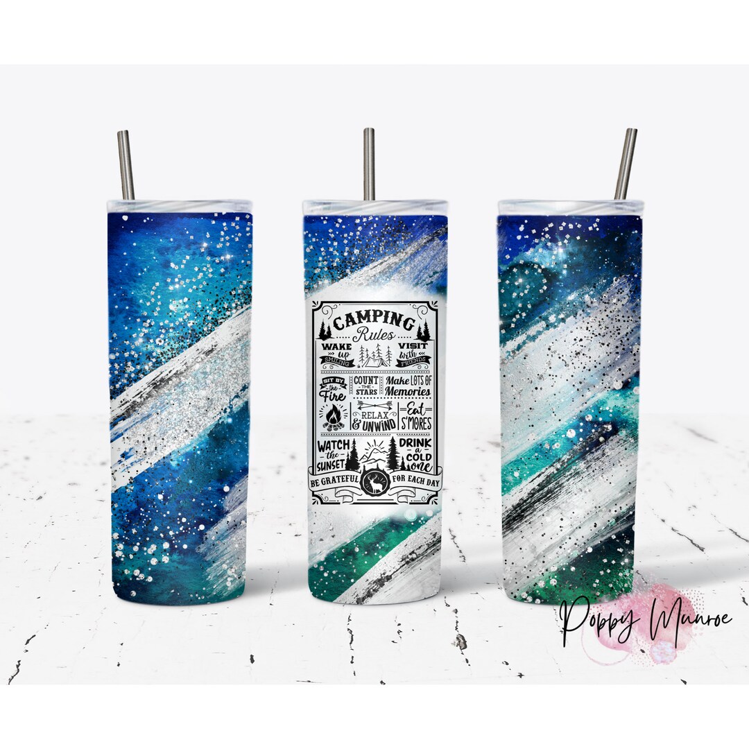 Camping Rules 20oz Skinny Tumbler Design Tumbler Wrap | Halloween ...
