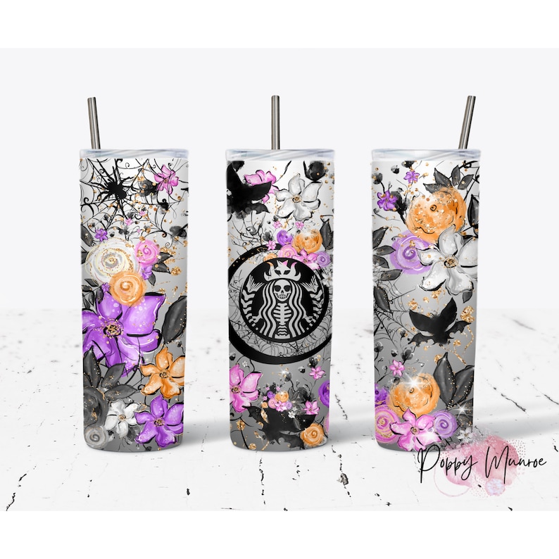 Purple Flower 20oz Skinny Tumbler Design Tumbler Wrap Etsy