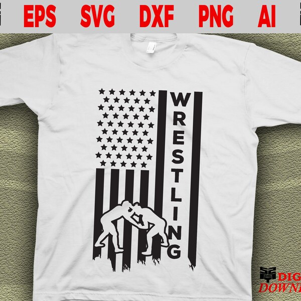 American Flag Wrestling Svg Etsy
