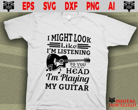 Funny Musician Shirt In My Head I'm Playing My Guitar Funny Musician Shirt In My Head I'm Playing My Guitar
