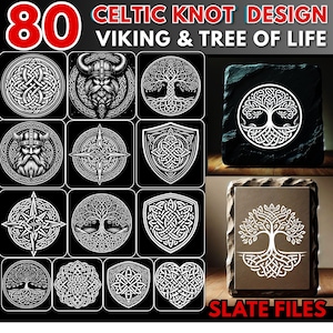 Celtic Knot SVG for Slate Engraving, PNG Viking Engraving, Tree of Life Celtic, Engraving for Glowforge xTool, Commercial use