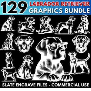 Labrador Retriever Slate Engrave Bundle, Slate Labrador PNG for Laser Engraving, Slate Dog File Bundle for Glowforge, Commercial use