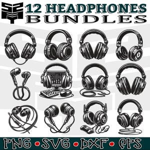 Stylish Headphone SVG Cut File - Headphones Bundle svg cut files, Clipart,  Perfect for Music Lover Instant digital download