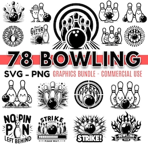 78 Bowling SVG Bundle | Funny Bowling Team Cut Files | Strike Clipart for Cricut, Shirt Designs, Bowling shirt svg, Commercial use