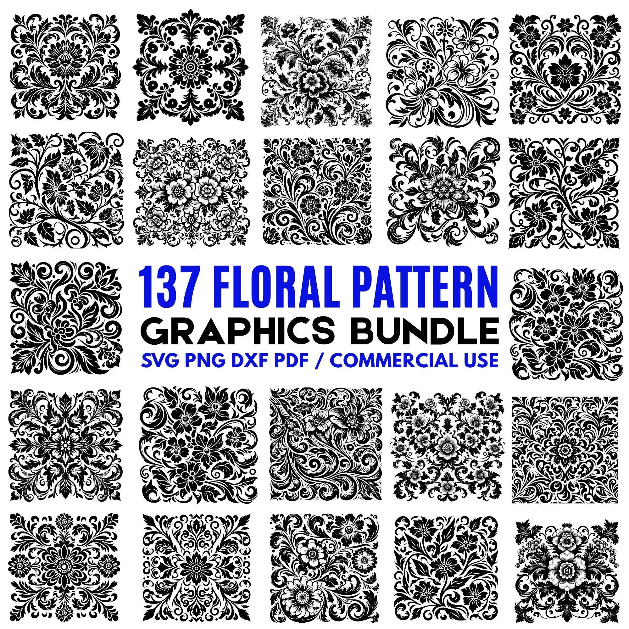 Floral Seamless Pattern SVG Bundle for Cricut | Repeating Flower Cut ...