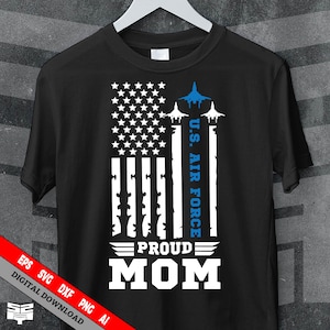 Air Force Proud Mom Vintage Flag SVG: Vinyl Sticker, Cricut (Digital Download)