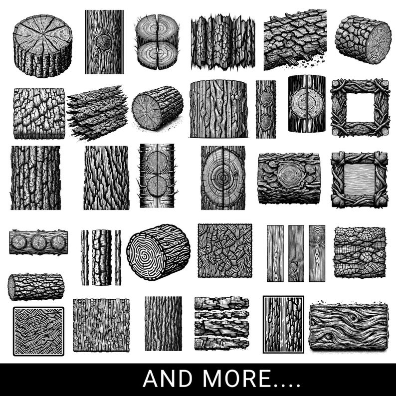 Tree Bark Pattern Solidworks Bark Texture SVG Bundle | Wood Grain Cricut Cut Files | Rustic Tree ...