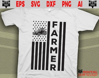 Farming svg, Farmer svg, Tractor svg - Farmer American flag