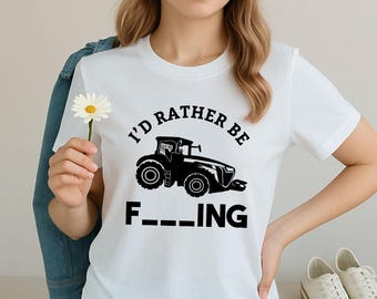 I'd Rather Be Farming SVG | Tractor Silhouette Farm Life Cut File for Cricut | Farmer PNG Clipart, Rustic Country SVG, Instant download
