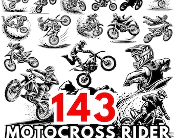 Motocross SVG and PNG Bundle - Extreme Dirt Bike Racing Cut Files for Cricut and Silhouette - Commercial use