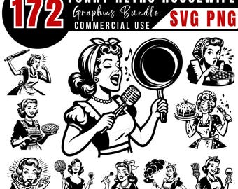 Funny Retro Housewife Svg Bundle, Sassy Vintage Humor Design for shirts, mugs, tumbler, love svg, Instant digital downloads, Commercial use