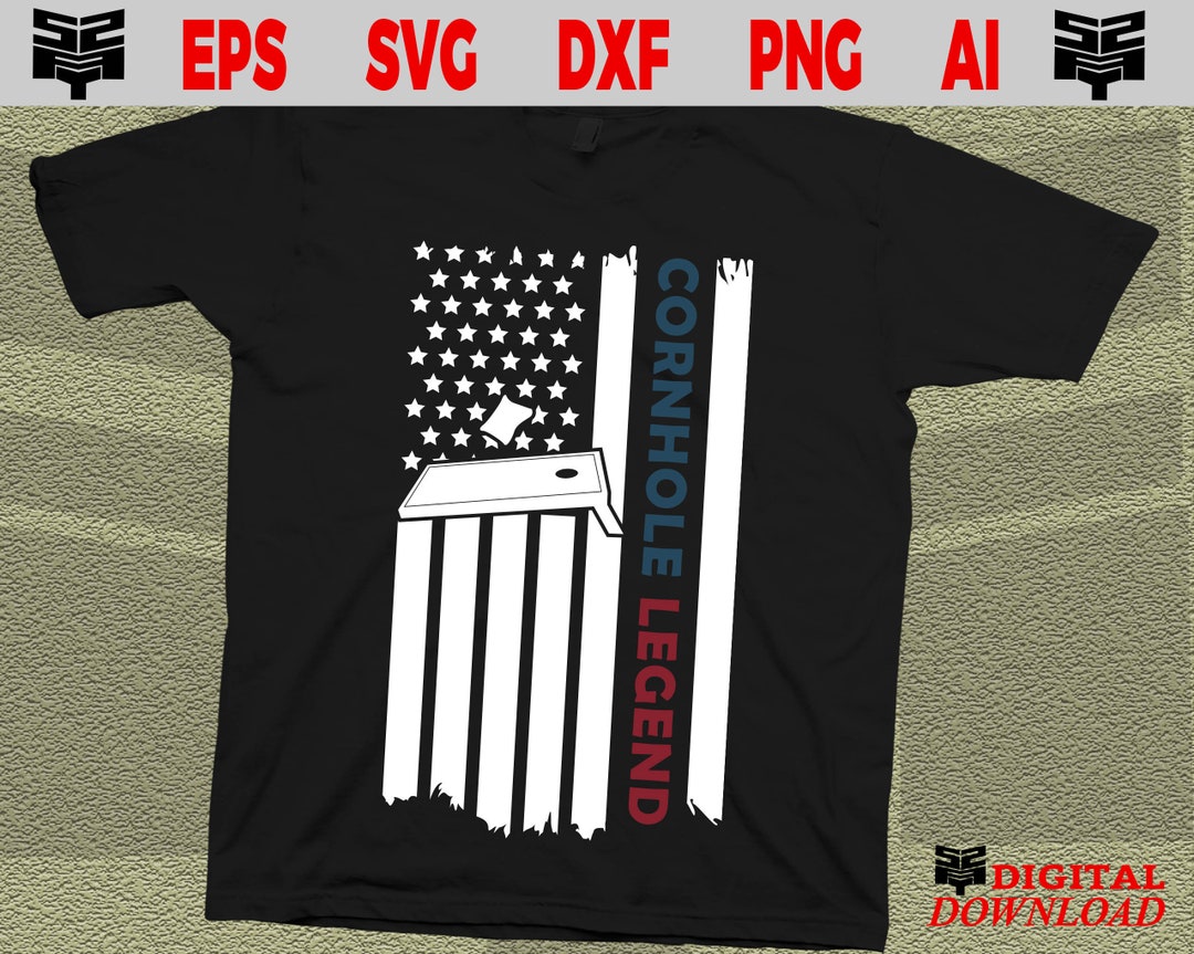 Cornhole Svg Files Cool American Flag Cornhole Legend Svg Files for