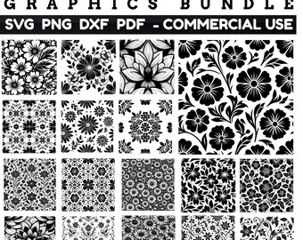 139 Floral Seamless Pattern SVG Bundle, Botanical Repeat Designs, Svg png, dxf, pdf, Cricut Cut Files, Instant download, Commercial use