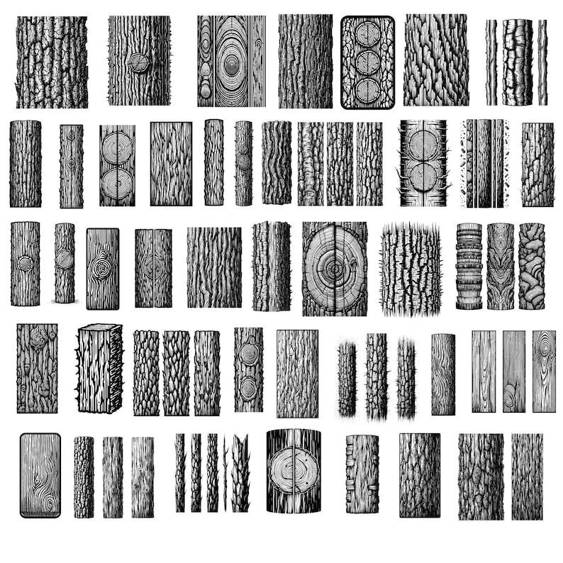 Tree Bark Pattern Solidworks Bark Texture SVG Bundle | Wood Grain Cricut Cut Files | Rustic Tree ...