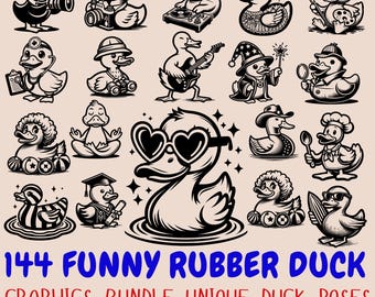 Lustige Quietscheentchen SVG Bundle | Süße Ente Clipart Cricut Dateien | Schrullige Ente PNG, PDF-Schnittdateien für Sublimation & Handwerk, kommerzielle Nutzung