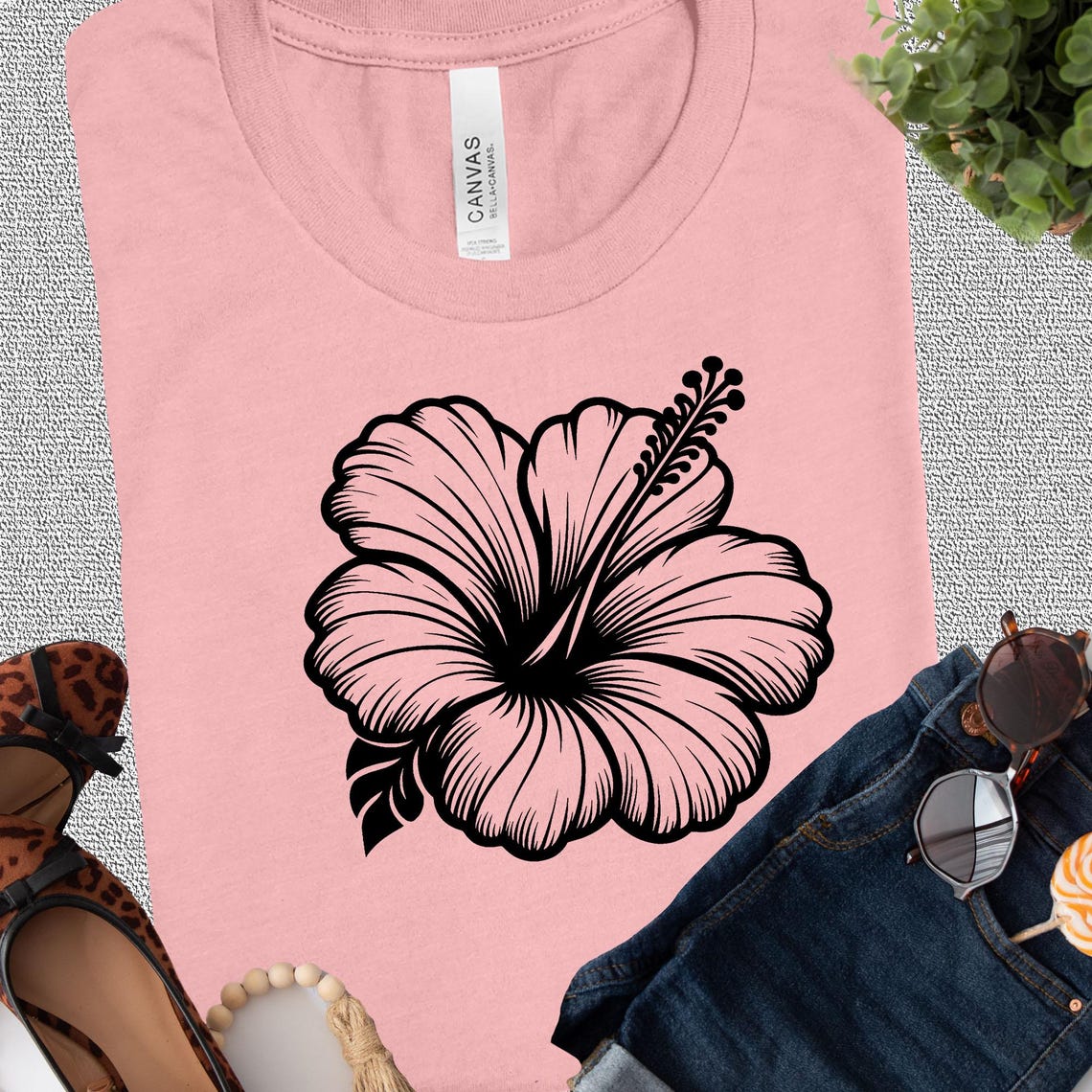 Hibiscus Flowers SVG Bundle, Tropical Floral PNG DXF, Cricut Cut Files ...