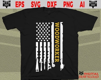 Woodworking svg file - Cool American US Flag Woodworking Carpenter Tools Digital art svg Instant download