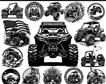 UTV Off-Road SVG Bundle | Side by Side Clipart | Polaris RZR Svg | Mud Riding Svg, Png, Pdf | Cricut & Silhouettes, Instant downloads