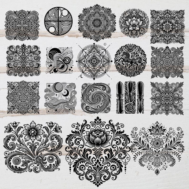 153 Filigree Scroll Patterns SVG, PNG, DXF Bundle – Cricut, Silhouette ...