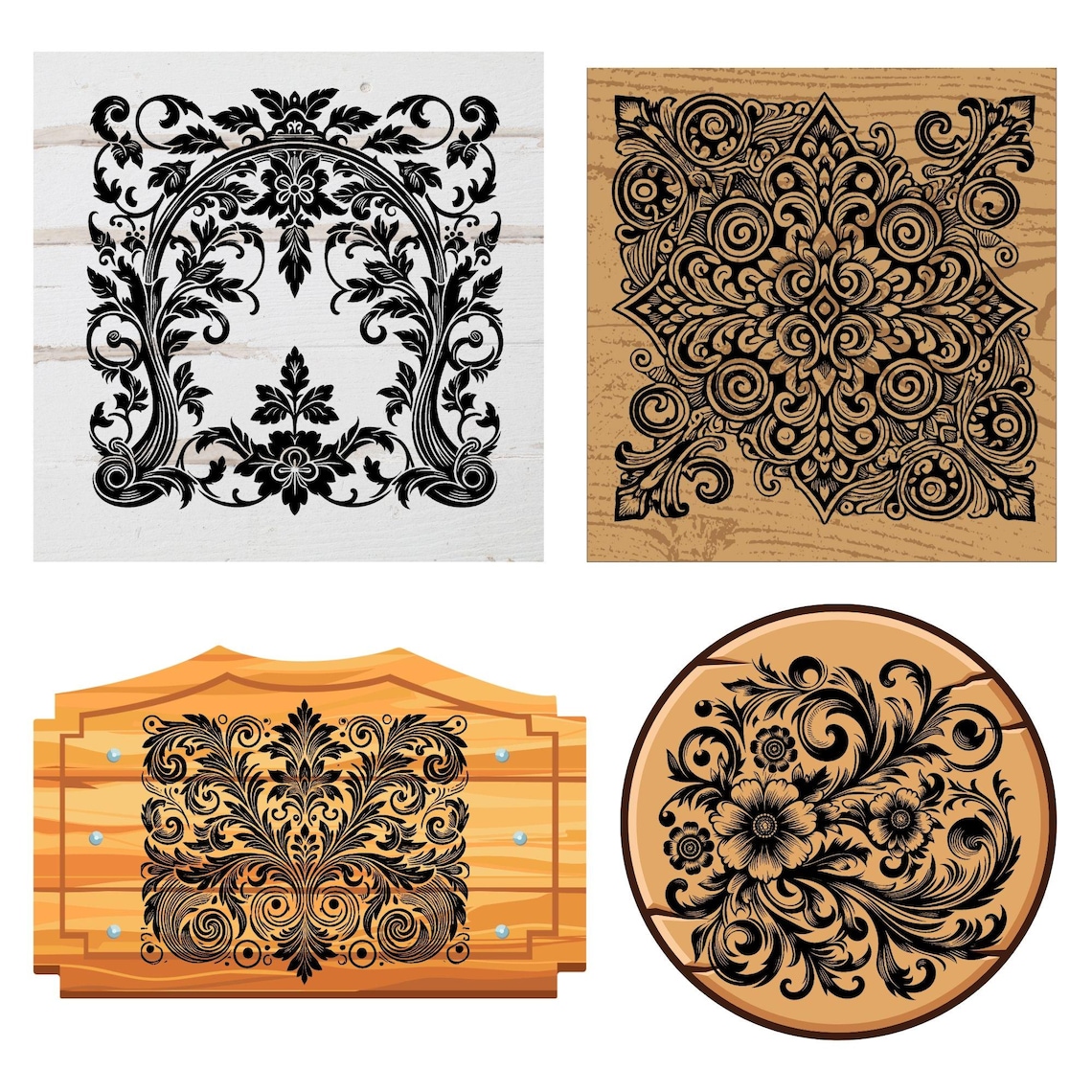 153 Filigree Scroll Patterns SVG, PNG, DXF Bundle – Cricut, Silhouette ...
