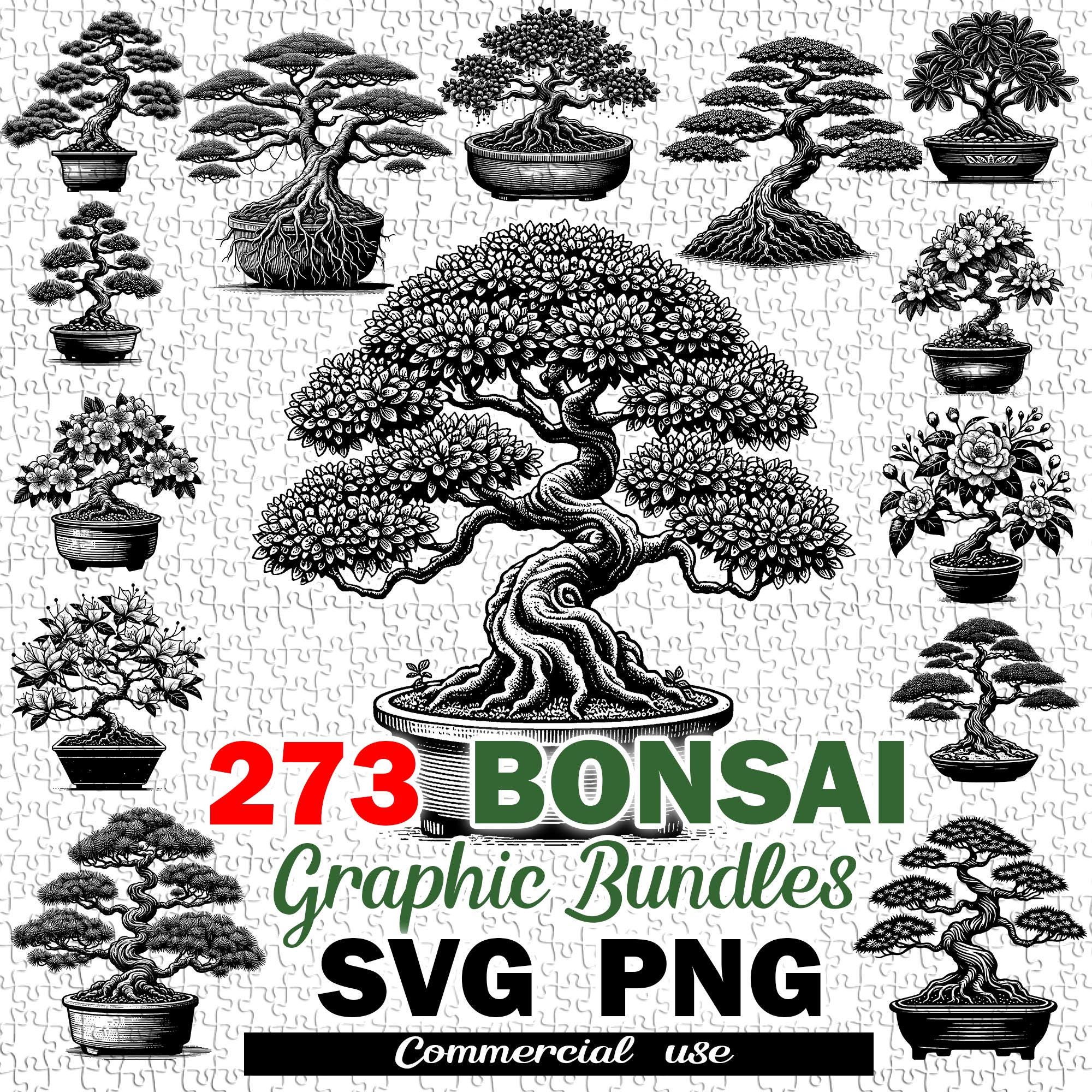 Bonsai Graphic Bundles Svg, Png, Bonsai Tree for Cricut Shirt, Silhouette  Bonsai Graphics, Vector Cut Files - Etsy
