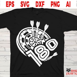 Darts svg files - Cool Darts 180 Dartboard player artsy digital instant download